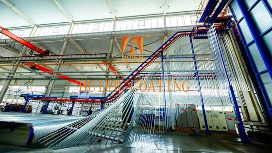 Modulaire structuur Vinnige kleurverandering Automatische poedercoatingslijn Voor aluminium legeringsoppervlakken